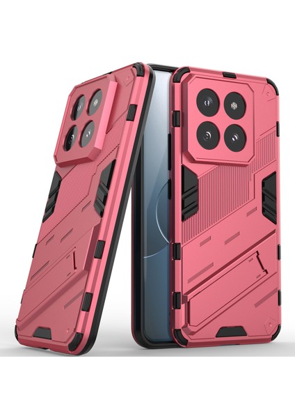 Xiaomi 14 Pro Için Sert Pc Tpu Hibrit Düşme Önleyici Stand Telefon Kılıfı - Sıcak Pembe (Yurt Dışından)