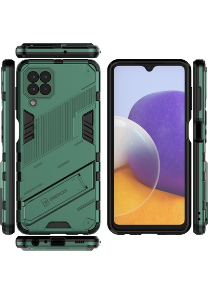 Samsung Galaxy A22 4g Için Sert Pc Tpu Hibrit Düşme Önleyici Stand Telefon Kılıfı - Yeşil (Yurt Dışından) fiyatları