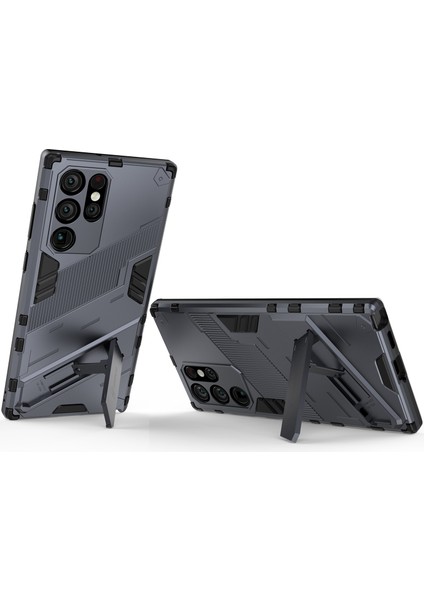 Samsung Galaxy S22 Ultra 5g Için Sert Pc Tpu Hibrit Düşme Önleyici Stand Telefon Kılıfı - Gri (Yurt Dışından) fırsatları
