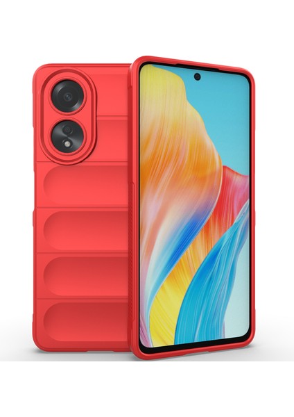 Oppo A58 4g Için Yumuşak Tpu Kaymaz Telefon Kılıfı - Kırmızı (Yurt Dışından)
