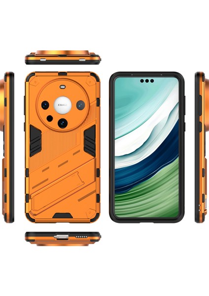 Huawei Mate 60 Pro/mate 60 Pro+ Için Sert Pc Tpu Hibrit Düşme Önleyici Stand Telefon Kılıfı - Turuncu (Yurt Dışından)