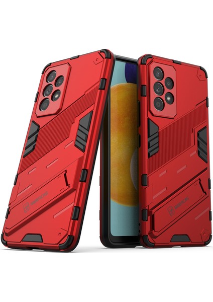 Samsung Galaxy A53 5g Için Sert Pc Tpu Hibrit Düşme Önleyici Stand Telefon Kılıfı - Kırmızı (Yurt Dışından)