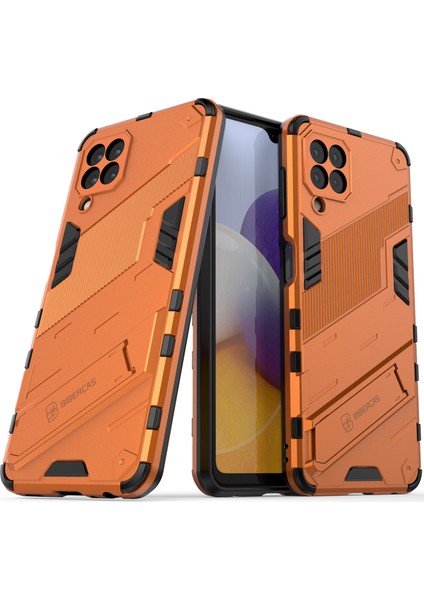 Samsung Galaxy A22 4g Için Sert Pc Tpu Hibrit Düşme Önleyici Stand Telefon Kılıfı - Turuncu (Yurt Dışından)