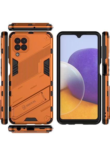 Samsung Galaxy A22 4g Için Sert Pc Tpu Hibrit Düşme Önleyici Stand Telefon Kılıfı - Turuncu (Yurt Dışından) fiyatları