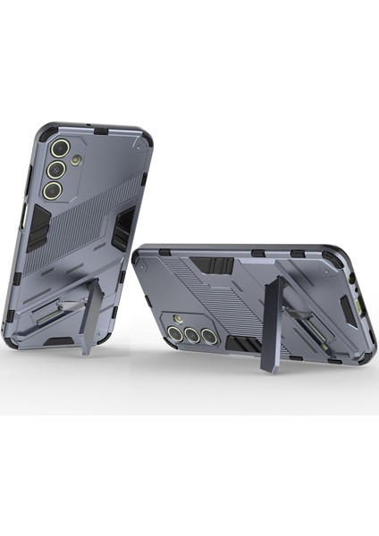 Samsung Galaxy A15 5g/4g Için Sert Pc Tpu Hibrit Düşme Önleyici Stand Telefon Kılıfı - Gri (Yurt Dışından)