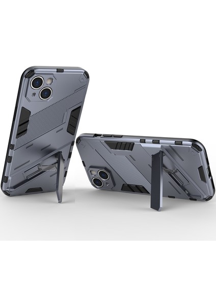 iPhone 14 Için Sert Pc Tpu Hibrit Düşme Önleyici Stand Telefon Kılıfı - Gri (Yurt Dışından) fiyatları