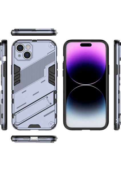 iPhone 14 Için Sert Pc Tpu Hibrit Düşme Önleyici Stand Telefon Kılıfı - Gri (Yurt Dışından) modelleri