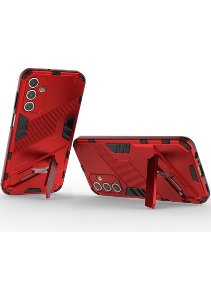 Samsung Galaxy A15 5g/4g Için Sert Pc Tpu Hibrit Düşme Önleyici Stand Telefon Kılıfı - Kırmızı (Yurt Dışından)