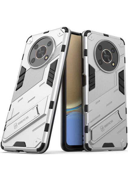 Honor X9 /honor X30/MAGIC4 Lite/honor X40 Gt Için Sert Pc Tpu Hibrit Düşme Önleyici Stand Telefon Kılıfı - Beyaz (Yurt Dışından)