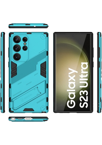 Samsung Galaxy S23 Ultra Için Sert Pc Tpu Hibrit Düşme Önleyici Stand Telefon Kılıfı - Mavi (Yurt Dışından) fiyatları