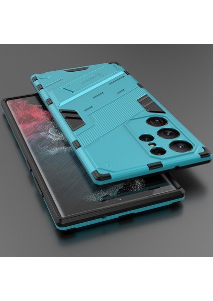 Samsung Galaxy S23 Ultra Için Sert Pc Tpu Hibrit Düşme Önleyici Stand Telefon Kılıfı - Mavi (Yurt Dışından) indirimleri