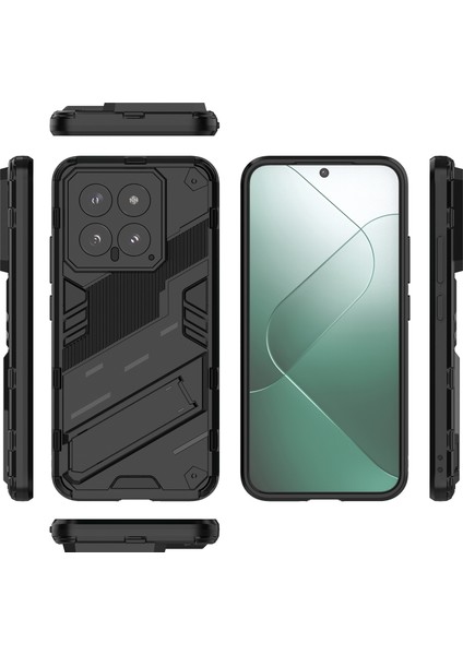 Xiaomi 14 Için Sert Pc Tpu Hibrit Düşme Önleyici Stand Telefon Kılıfı - Siyah (Yurt Dışından) fiyatları