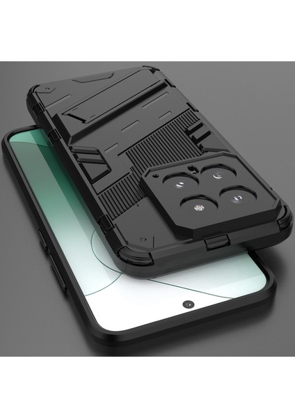 Xiaomi 14 Için Sert Pc Tpu Hibrit Düşme Önleyici Stand Telefon Kılıfı - Siyah (Yurt Dışından) indirimleri