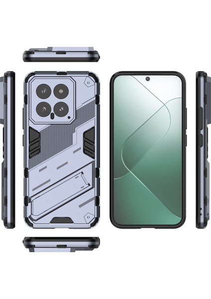 Xiaomi 14 Için Sert Pc Tpu Hibrit Düşme Önleyici Stand Telefon Kılıfı - Gri (Yurt Dışından) fiyatları