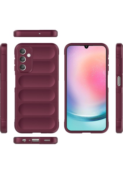 Samsung Galaxy A25 5g Için Yumuşak Tpu Kaymaz Telefon Kılıfı - Koyu Kırmızı (Yurt Dışından)