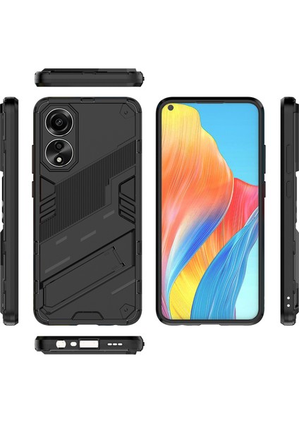 Oppo A78 4g Için Sert Pc Tpu Hibrit Düşme Önleyici Stand Telefon Kılıfı - Siyah (Yurt Dışından) fiyatları