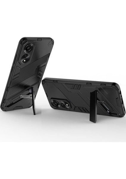 Oppo A78 4g Için Sert Pc Tpu Hibrit Düşme Önleyici Stand Telefon Kılıfı - Siyah (Yurt Dışından) fırsatları