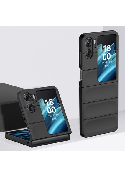 Oppo Find N2 Flip Için Dayanıklı Pc Kauçuk Darbeye Dayanıklı Telefon Kılıfı - Siyah (Yurt Dışından)