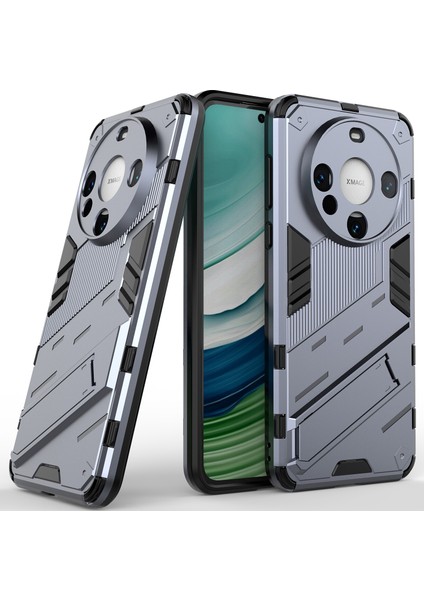 Huawei Mate 60 Için Sert Pc Tpu Hibrit Düşme Önleyici Stand Telefon Kılıfı - Gri (Yurt Dışından)