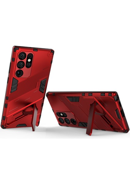 Samsung Galaxy S22 Ultra 5g Için Sert Pc Tpu Hibrit Düşme Önleyici Stand Telefon Kılıfı - Kırmızı (Yurt Dışından) fırsatları