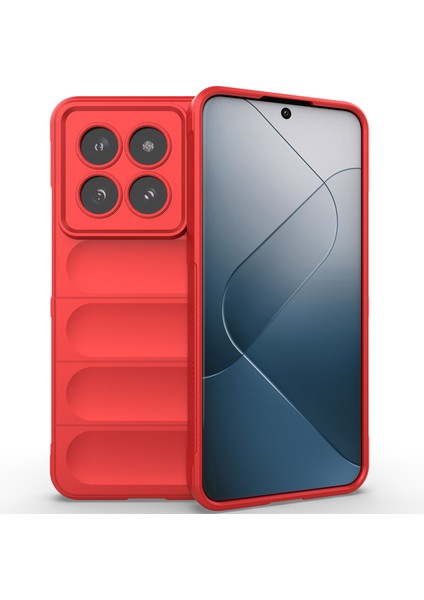 Xiaomi 14 Pro Için Yumuşak Tpu Kaymaz Telefon Kılıfı - Kırmızı (Yurt Dışından)