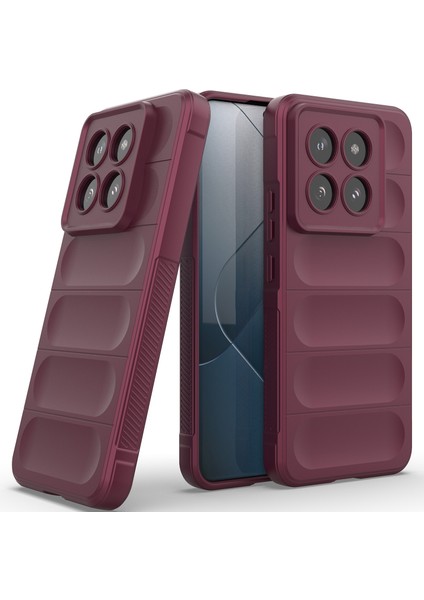 Xiaomi 14 Pro Için Yumuşak Tpu Kaymaz Telefon Kılıfı - Koyu Kırmızı (Yurt Dışından)