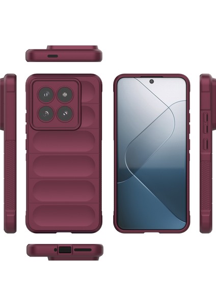 Xiaomi 14 Pro Için Yumuşak Tpu Kaymaz Telefon Kılıfı - Koyu Kırmızı (Yurt Dışından) modelleri