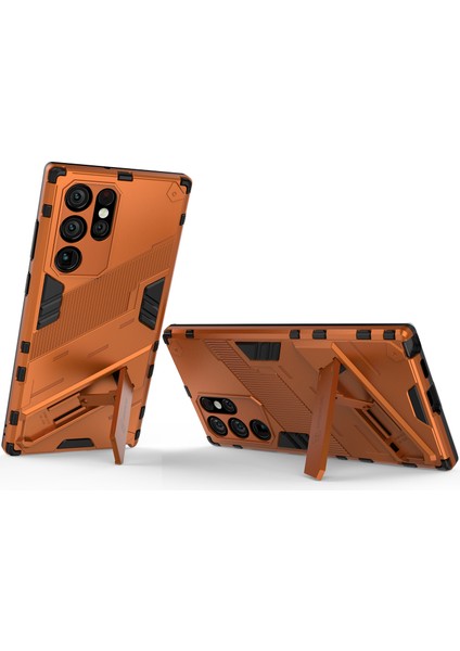 Samsung Galaxy S22 Ultra 5g Için Sert Pc Tpu Hibrit Düşme Önleyici Stand Telefon Kılıfı - Turuncu (Yurt Dışından) fırsatları
