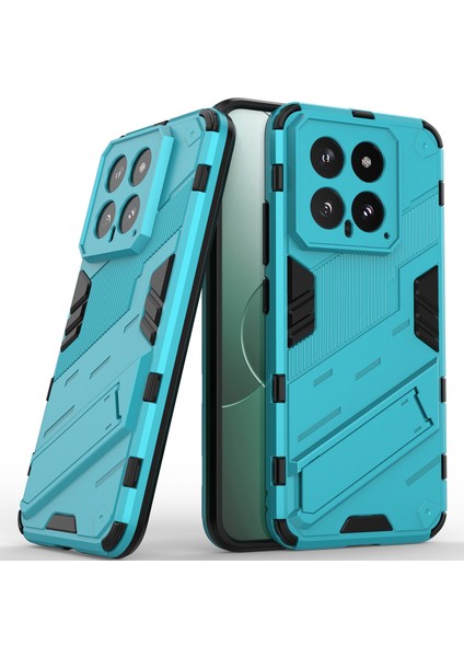 Xiaomi 14 Için Sert Pc Tpu Hibrit Düşme Önleyici Stand Telefon Kılıfı - Mavi (Yurt Dışından)