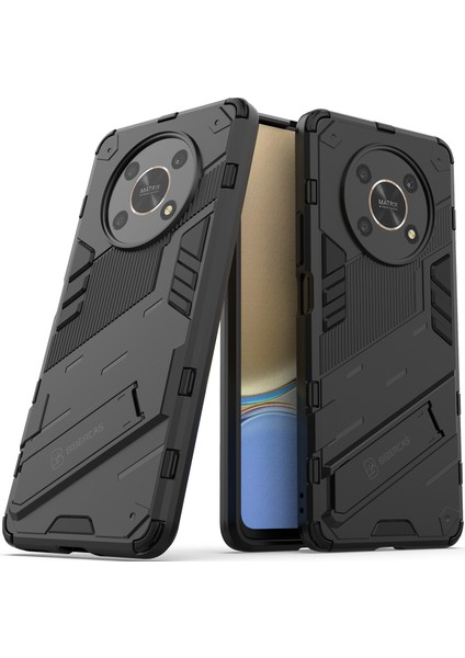 Honor X9 /honor X30/MAGIC4 Lite/honor X40 Gt Için Sert Pc Tpu Hibrit Düşme Önleyici Stand Telefon Kılıfı - Siyah (Yurt Dışından)