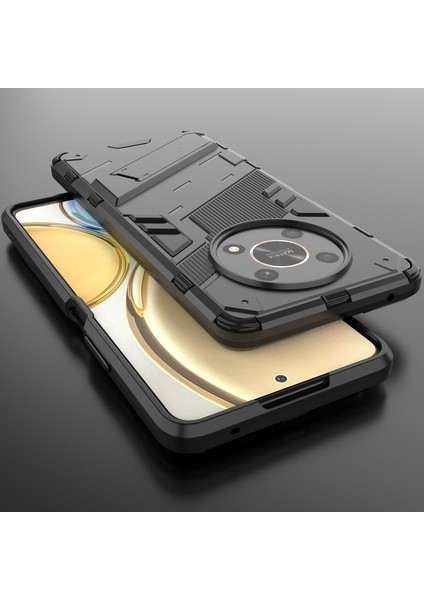 Honor X9 /honor X30/MAGIC4 Lite/honor X40 Gt Için Sert Pc Tpu Hibrit Düşme Önleyici Stand Telefon Kılıfı - Siyah (Yurt Dışından) indirimleri