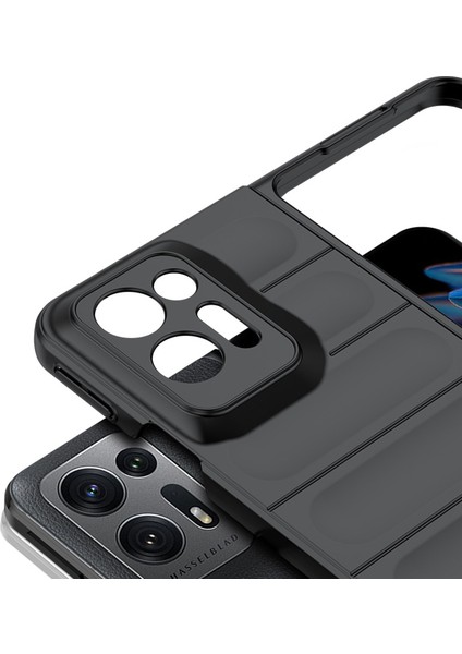 Oppo Find N2 Için Dayanıklı Pc Kauçuk Darbeye Dayanıklı Telefon Kılıfı - Siyah (Yurt Dışından)