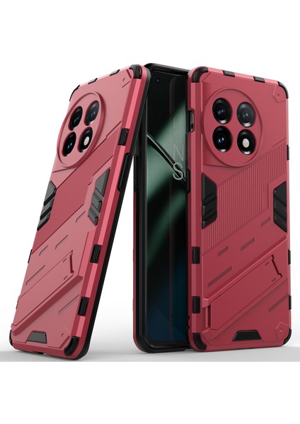 Oneplus 11 5g Için Sert Pc Tpu Hibrit Düşme Önleyici Stand Telefon Kılıfı - Sıcak Pembe (Yurt Dışından)