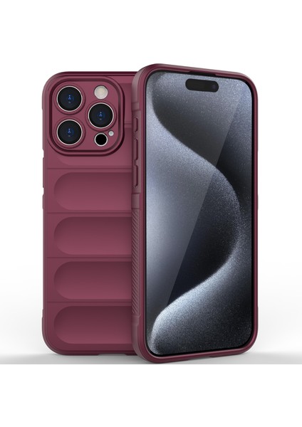 iPhone 15 Pro Için Yumuşak Tpu Kaymaz Telefon Kılıfı - Koyu Kırmızı (Yurt Dışından) fiyatları