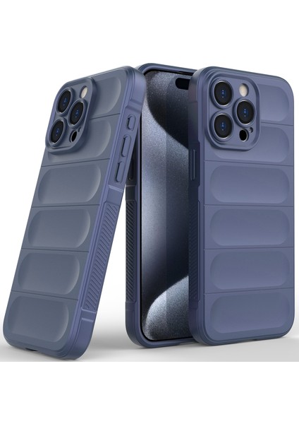 iPhone 15 Pro Için Yumuşak Tpu Kaymaz Telefon Kılıfı - Lacivert (Yurt Dışından)