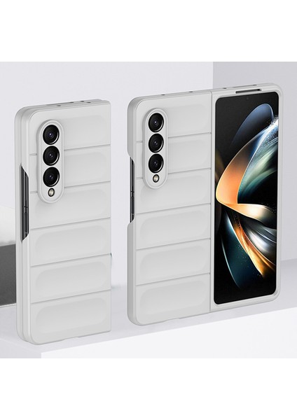 Samsung Galaxy Z Fold 4 5g Için Dayanıklı Pc Kauçuk Darbeye Dayanıklı Telefon Kılıfı - Koyu Gri (Yurt Dışından)