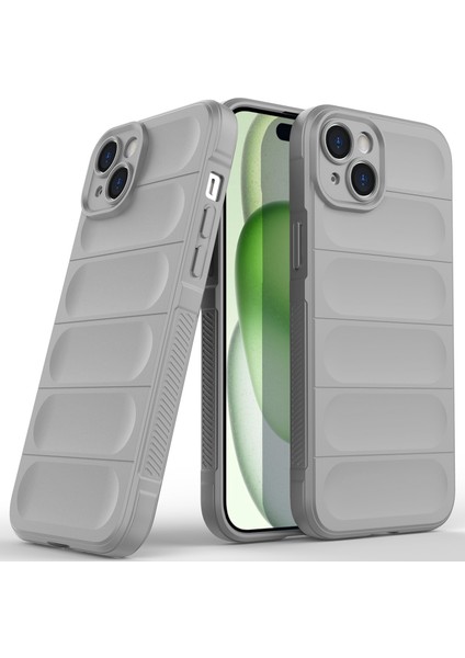 iPhone 15 Için Yumuşak Tpu Kaymaz Telefon Kılıfı - Gri (Yurt Dışından)