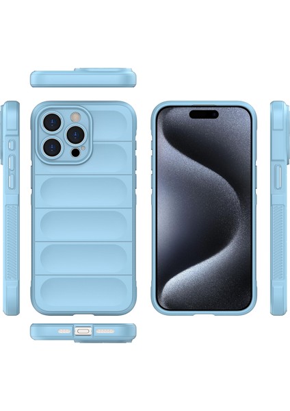iPhone 15 Pro Için Yumuşak Tpu Kaymaz Telefon Kılıfı - Mavi (Yurt Dışından)