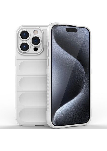iPhone 15 Pro Için Yumuşak Tpu Kaymaz Telefon Kılıfı - Beyaz (Yurt Dışından)
