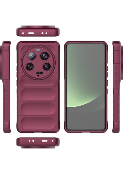 Xiaomi 13 Ultra Için Yumuşak Tpu Kaymaz Telefon Kılıfı - Koyu Kırmızı (Yurt Dışından)