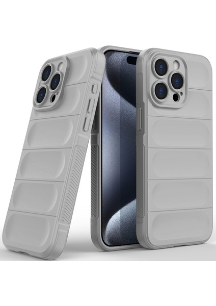 iPhone 15 Pro Max Için Yumuşak Tpu Kaymaz Telefon Kılıfı - Gri (Yurt Dışından)
