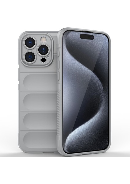 iPhone 15 Pro Max Için Yumuşak Tpu Kaymaz Telefon Kılıfı - Gri (Yurt Dışından)