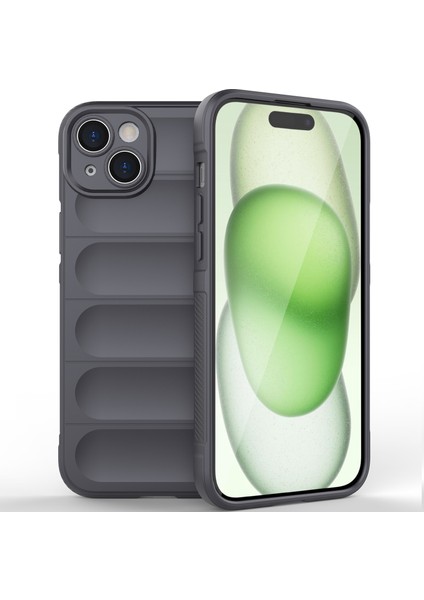 iPhone 15 Için Yumuşak Tpu Kaymaz Telefon Kılıfı - Koyu Gri (Yurt Dışından)