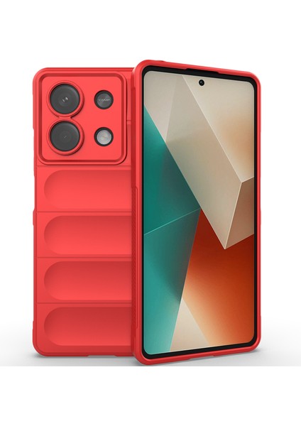 Xiaomi Redmi Note 13 Için Yumuşak Tpu Kaymaz Telefon Kılıfı - Kırmızı (Yurt Dışından)