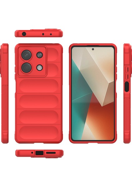 Xiaomi Redmi Note 13 Için Yumuşak Tpu Kaymaz Telefon Kılıfı - Kırmızı (Yurt Dışından)