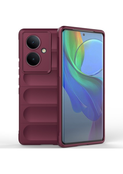 Vıvo V29 Lite 5g / Vıvo Y78+ Için Yumuşak Tpu Kaymaz Telefon Kılıfı - Koyu Kırmızı (Yurt Dışından)