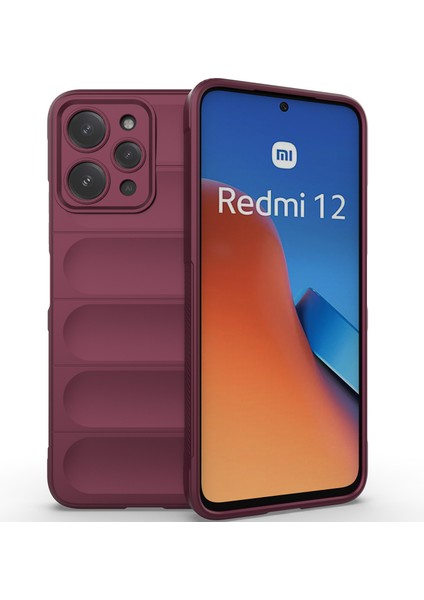 Xiaomi Redmi 12 4g Için Yumuşak Tpu Kaymaz Telefon Kılıfı - Koyu Kırmızı (Yurt Dışından)