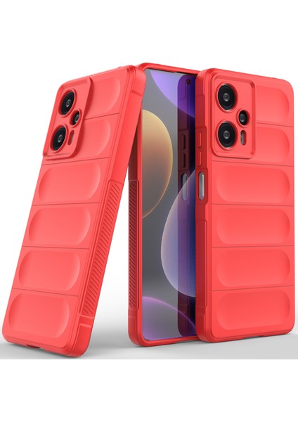 Xiaomi Redmi Note 12 Turbo Için Yumuşak Tpu Kaymaz Telefon Kılıfı - Kırmızı (Yurt Dışından)