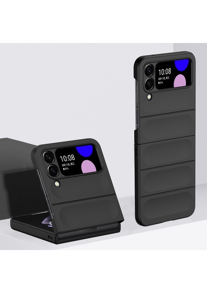 Samsung Galaxy Z Flip 4 5g Için Dayanıklı Pc Kauçuk Darbeye Dayanıklı Telefon Kılıfı - Siyah (Yurt Dışından)