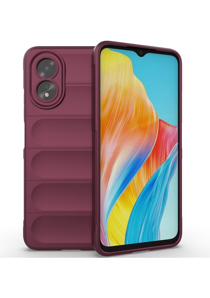 Oppo A38 / A18 Için Yumuşak Tpu Kaymaz Telefon Kılıfı - Koyu Kırmızı (Yurt Dışından)